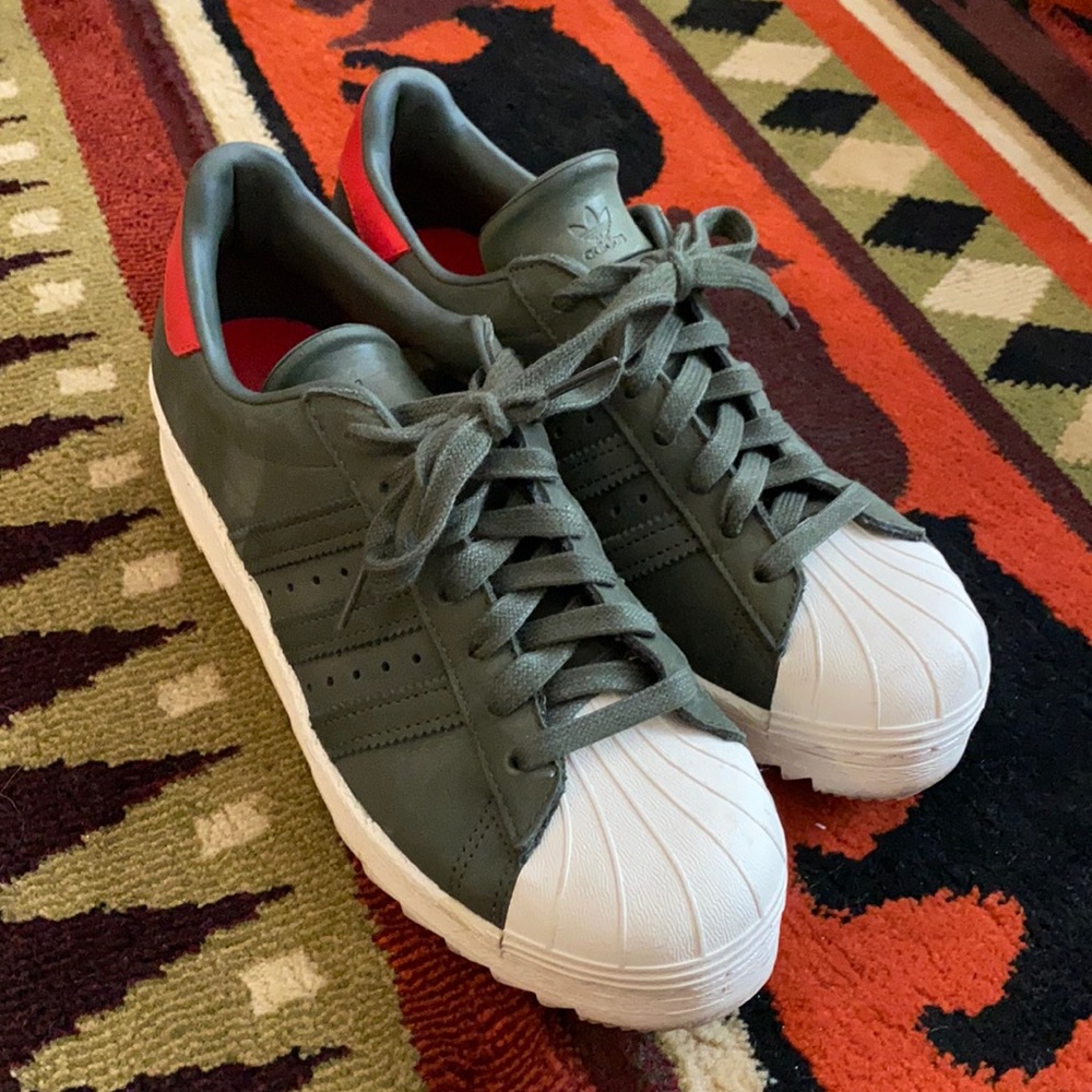 Men ADIDAS SUPERSTAR 80S TR [BZ0567] GREEN 3 STRIPES SIZE 7